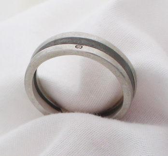 platinum wedding bands with steel & diamonds