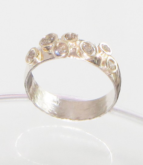 clustered diamond wedding ring ~ heather reilly, metalsmith