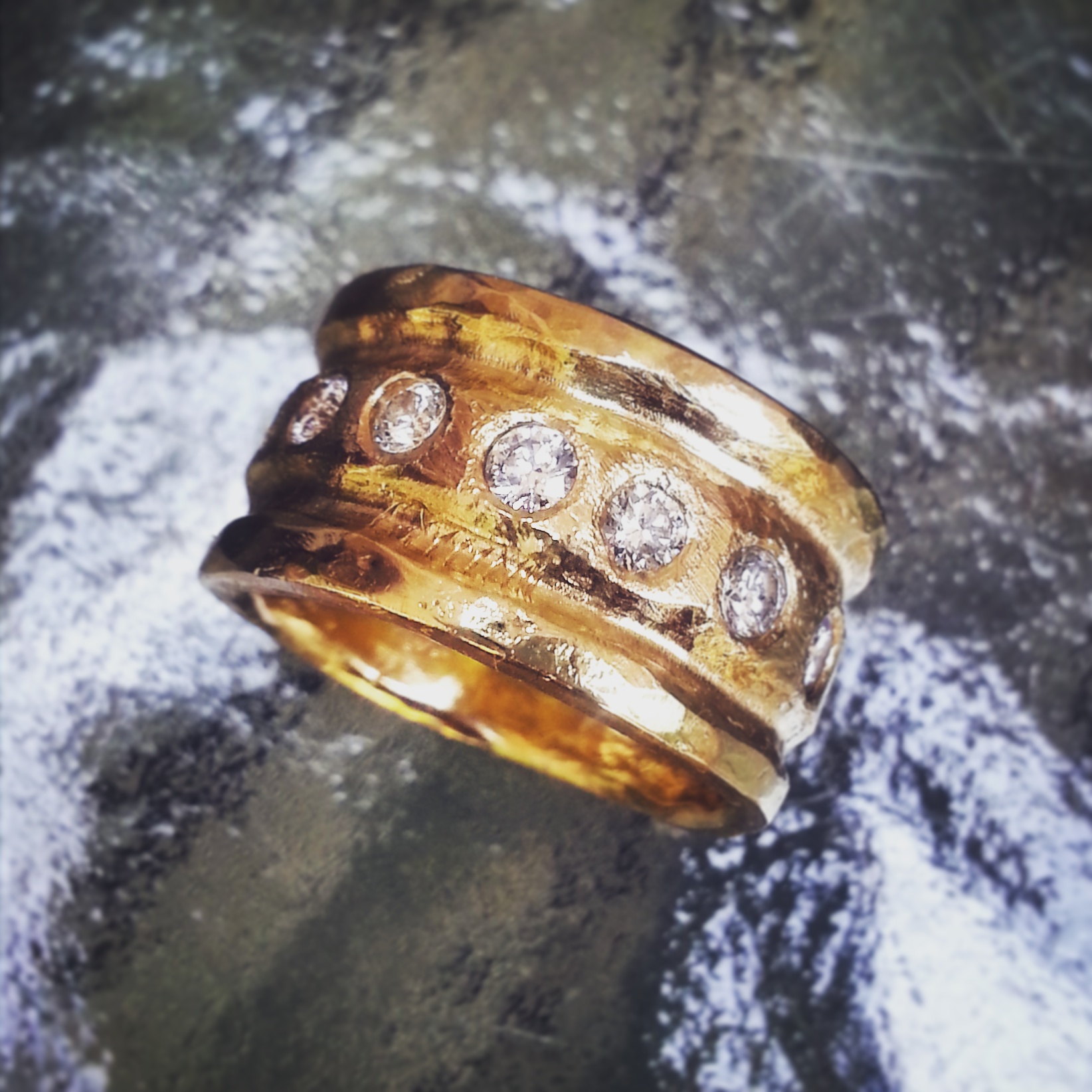 custom diamond gold ring ~ heather reilly, metalsmith