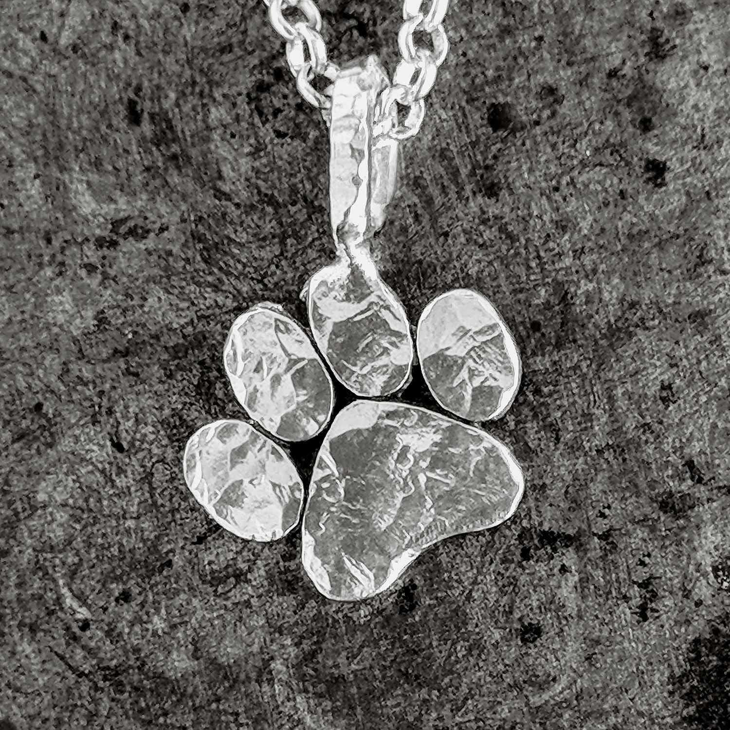 Bespoke Silver Paw Print Name Necklace 16-24